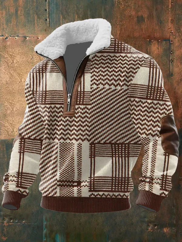 Monarch | Suéter de Punto con Cuello de Borrego – Cuadros Campestres