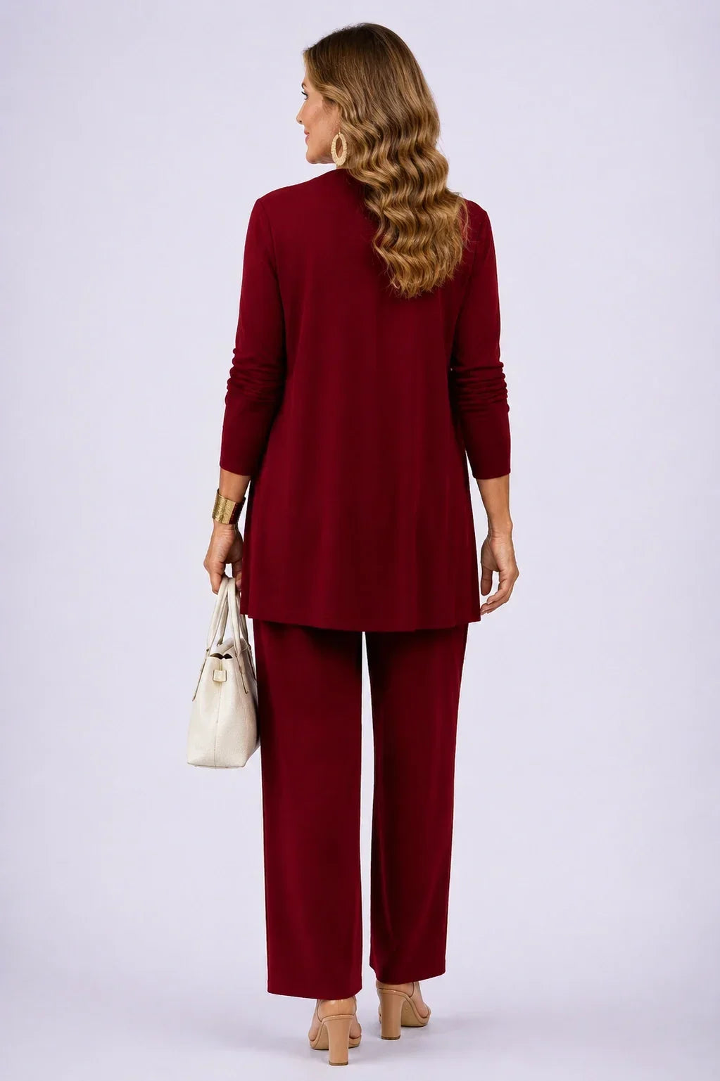 Holly | Conjunto de Tres Piezas Floral Burdeos