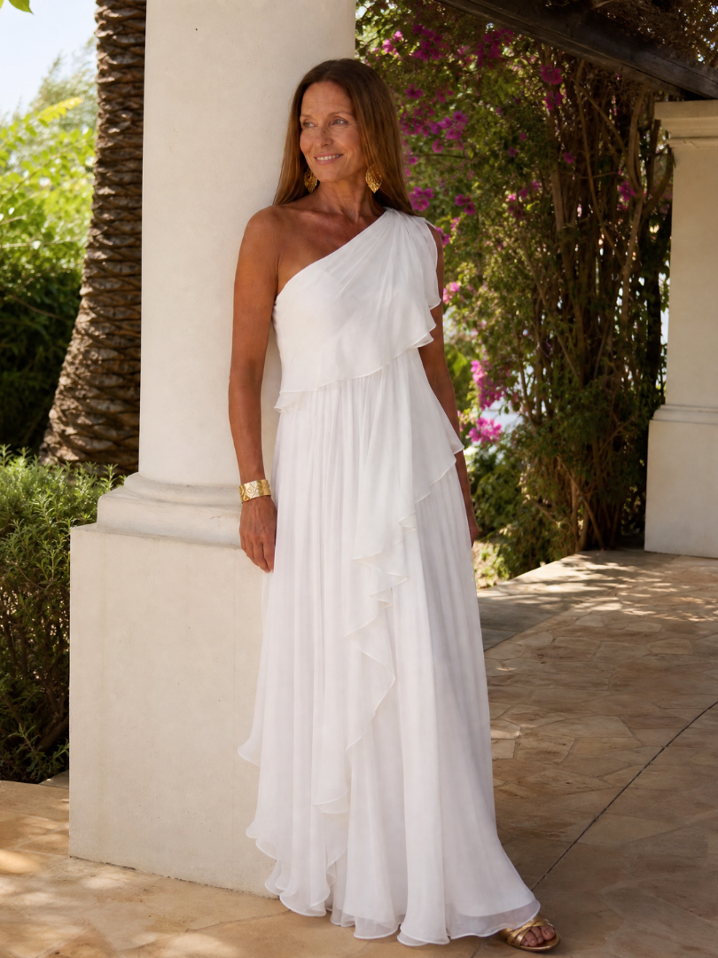 Talia | Vestido Maxi con Volantes en Cascada