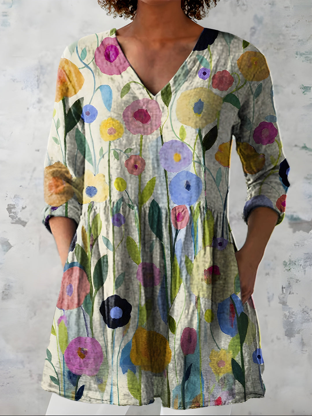 Nellie | Blusa larga con cuello en V