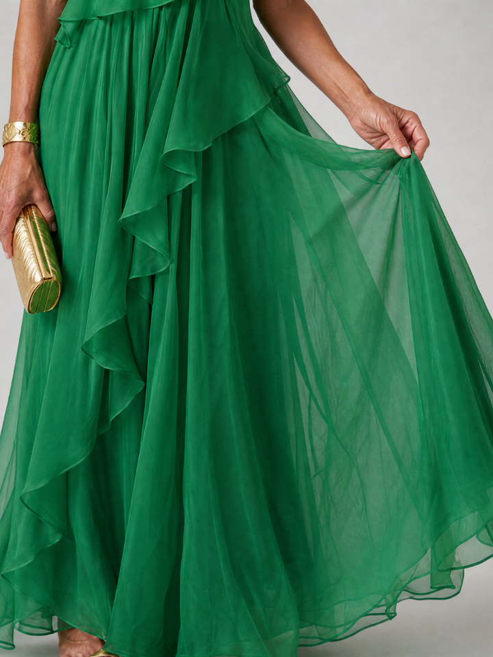 Talia | Vestido Maxi con Volantes en Cascada