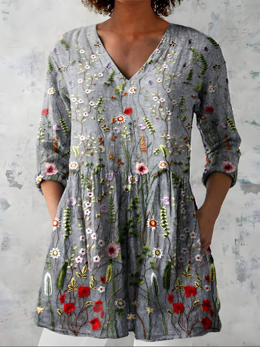 Audrey | Blusa larga con cuello en V