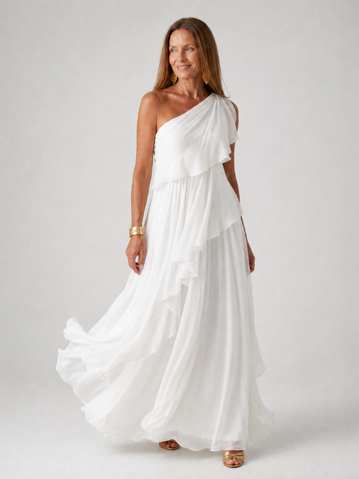 Talia | Vestido Maxi con Volantes en Cascada