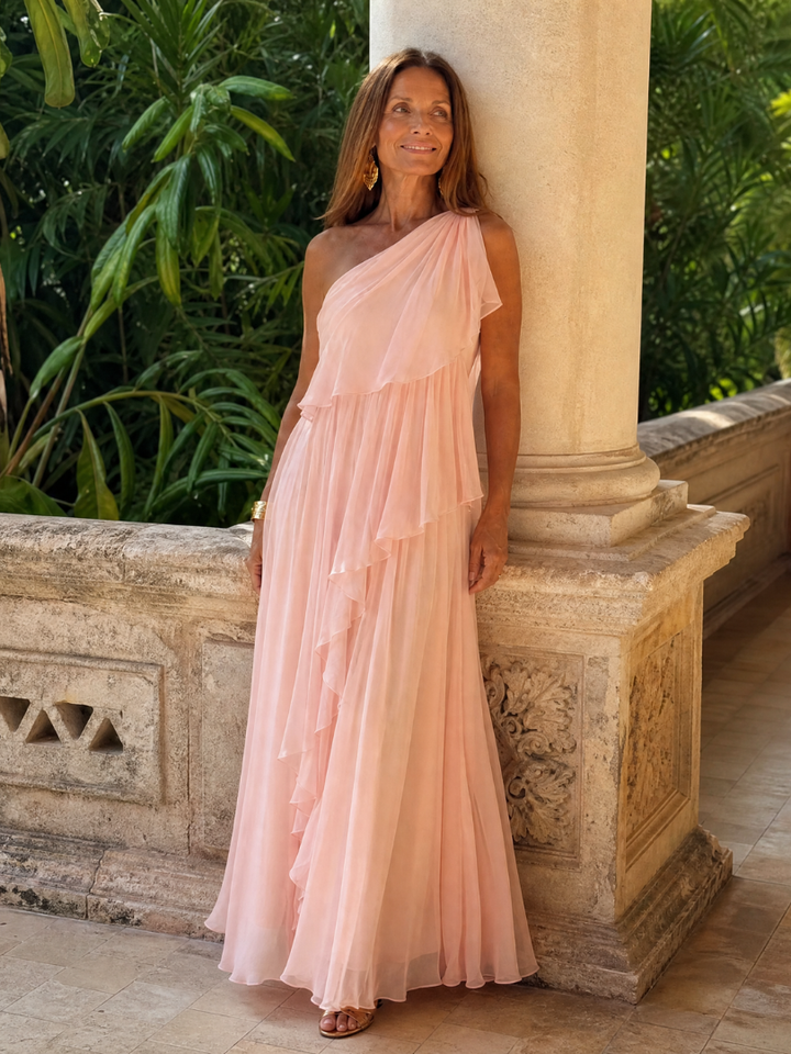 Talia | Vestido Maxi con Volantes en Cascada