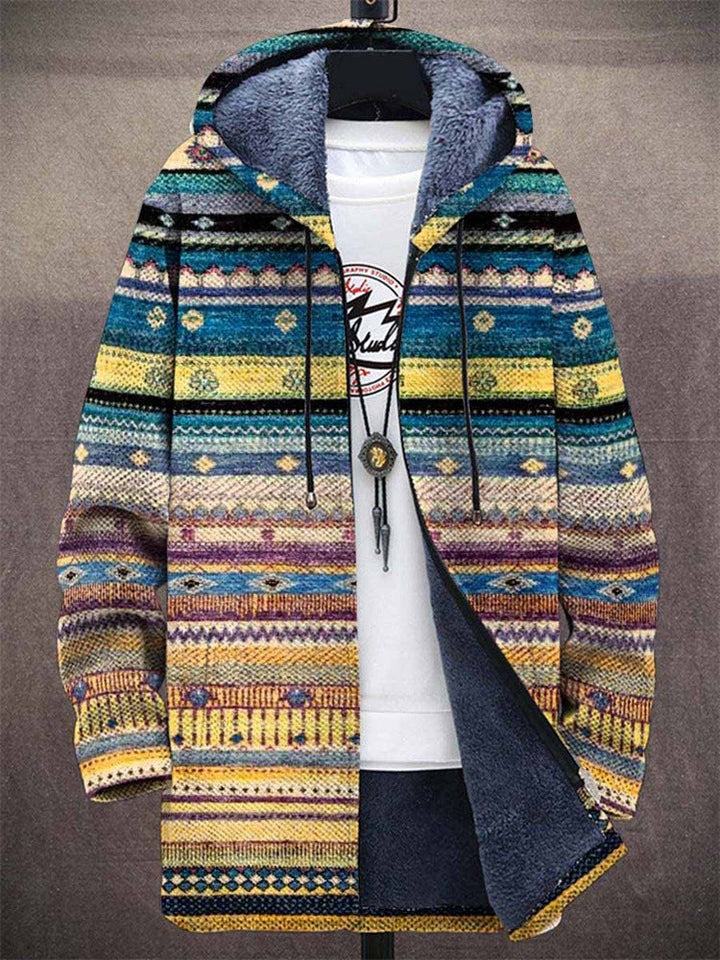 Marigold | Chaqueta con Capucha y Estampado Artesanal