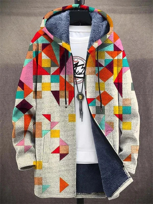 Vivienne | Chaqueta de Punto Artística con Capucha
