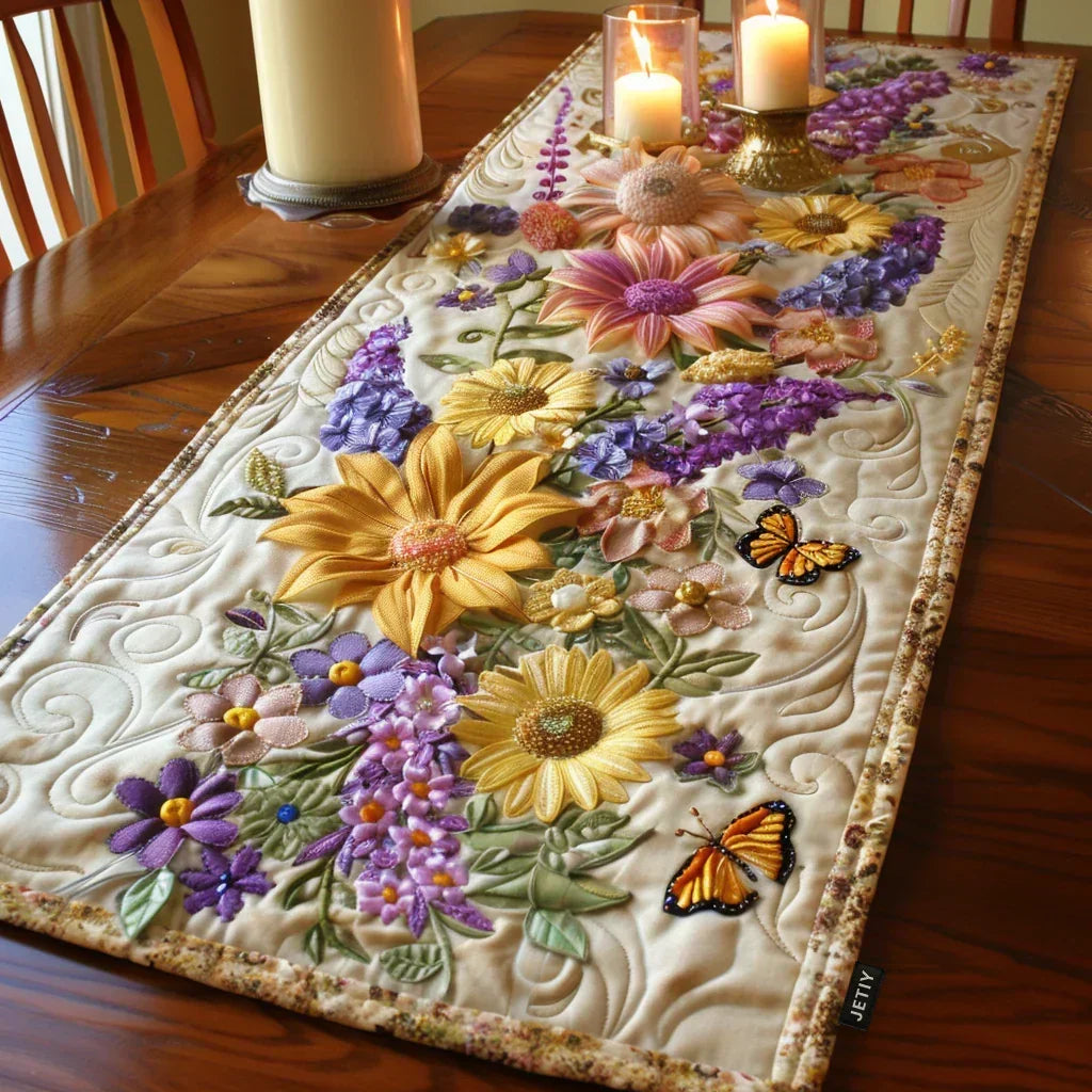Mantel de Mesa Acolchado - Jardín en Flores