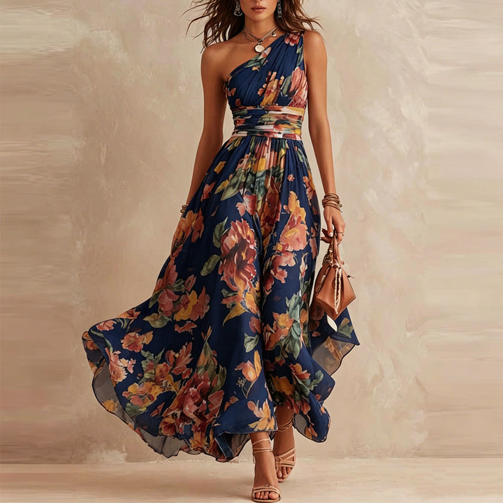 Aurora | Vestido Floral de un Hombro