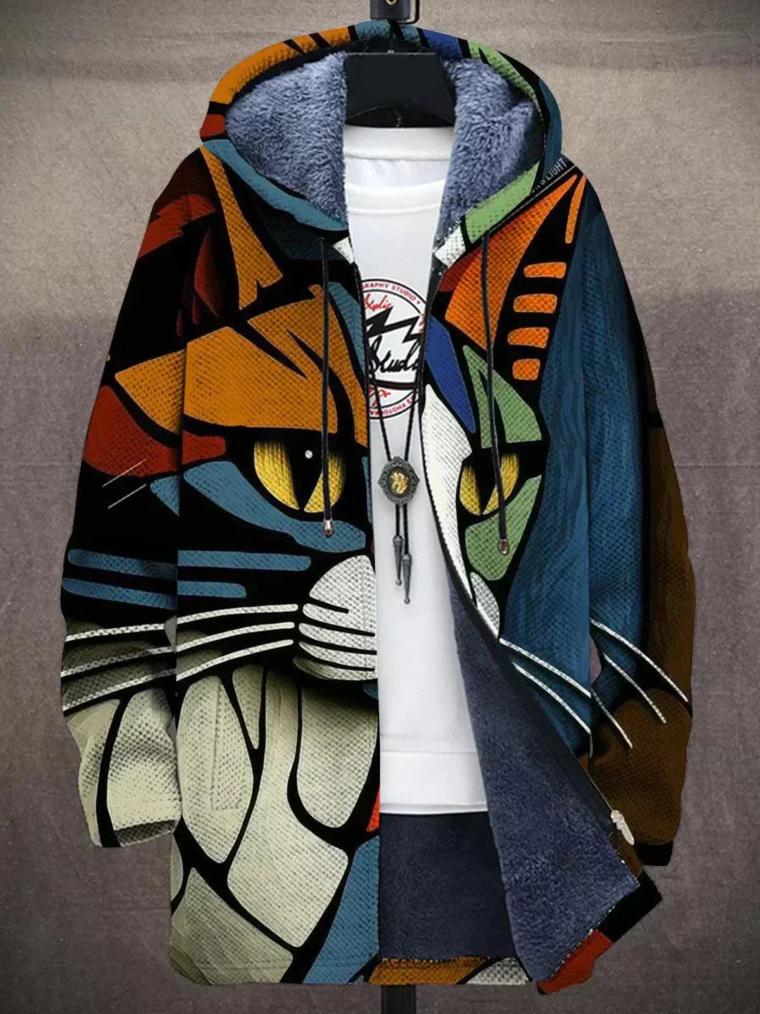 Acuarela | Chaqueta de Punto Artística con Capucha