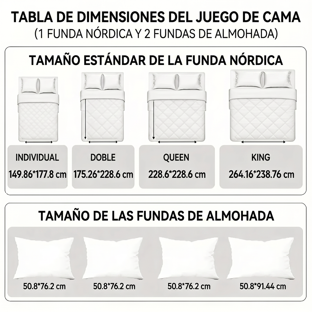 Juego de cama acolchado de 3 piezas - Abrazo de la Naturaleza