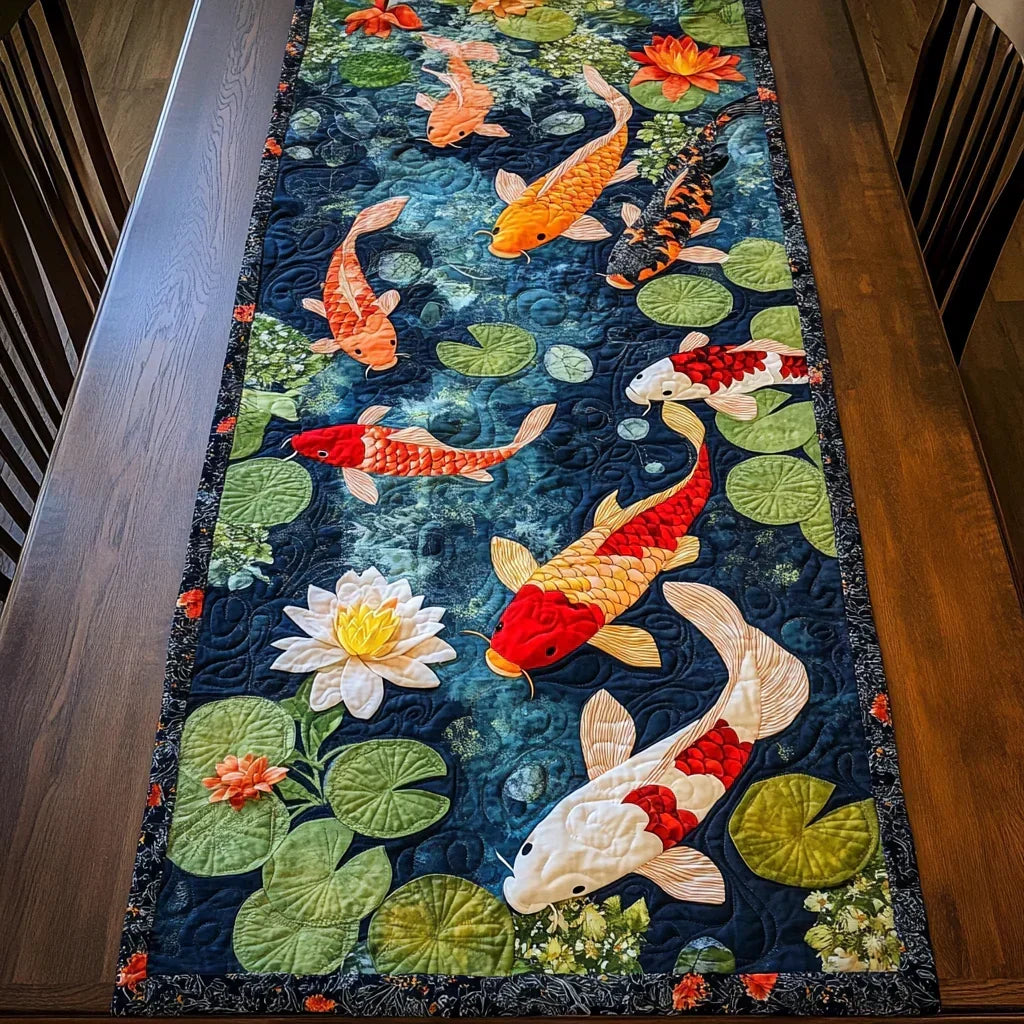 Mantel de Mesa Acolchado - Sueño de Carpas Koï