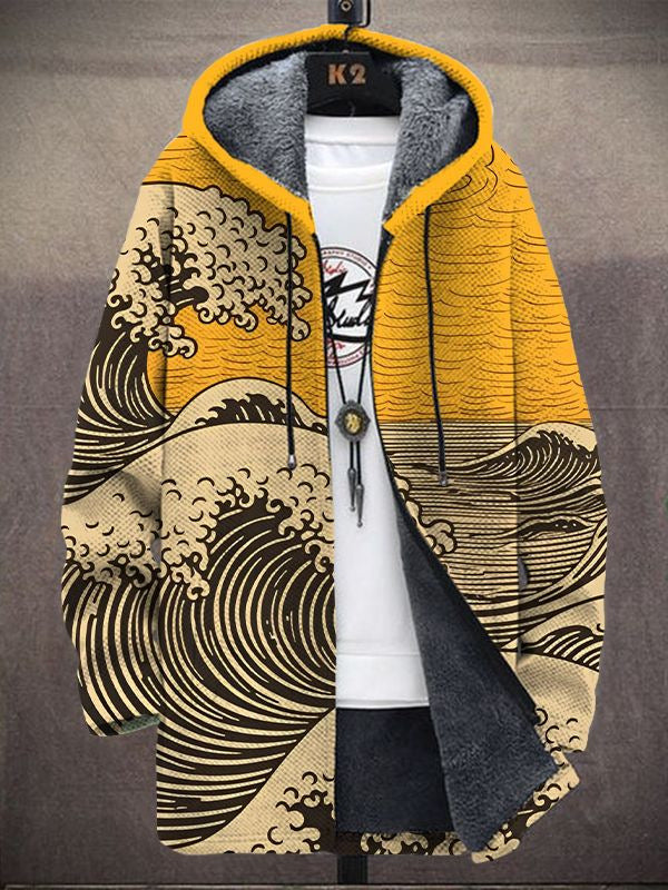 Margot | Chaqueta de Punto con Capucha y Estampado Artístico