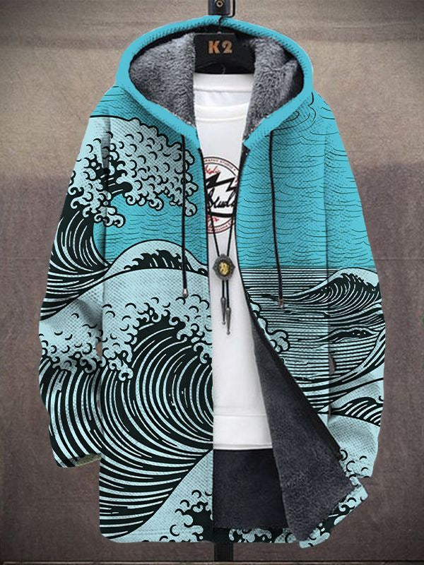 Margot | Chaqueta de Punto con Capucha y Estampado Artístico