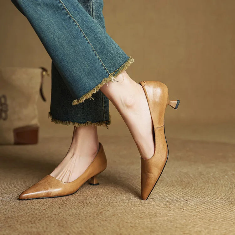 Anok™ | Zapatos de tacón de piel auténtica