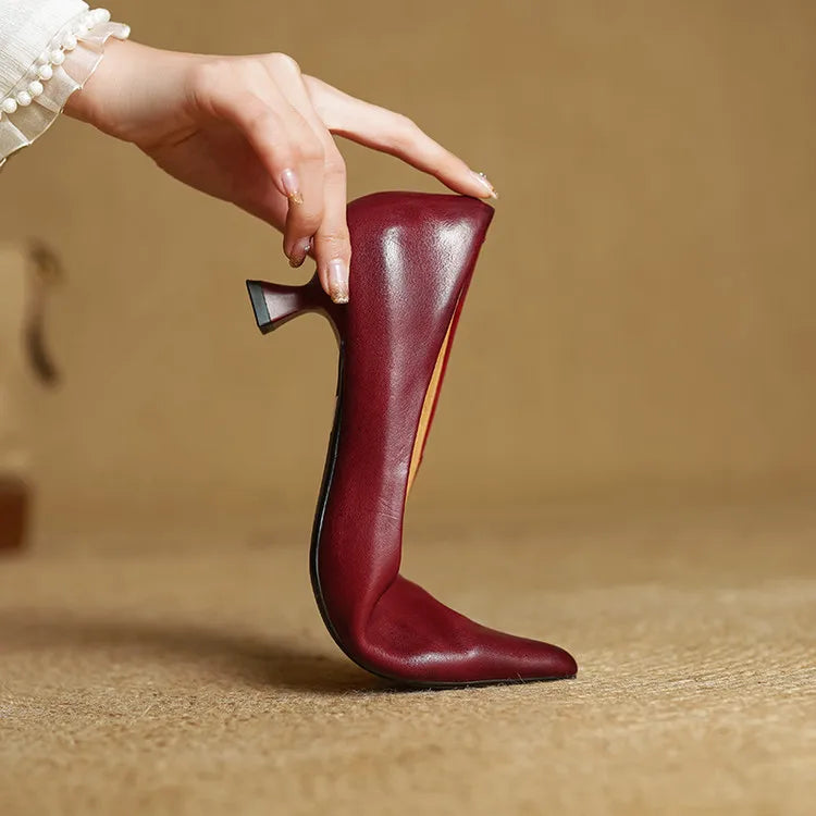 Anok™ | Zapatos de tacón de piel auténtica