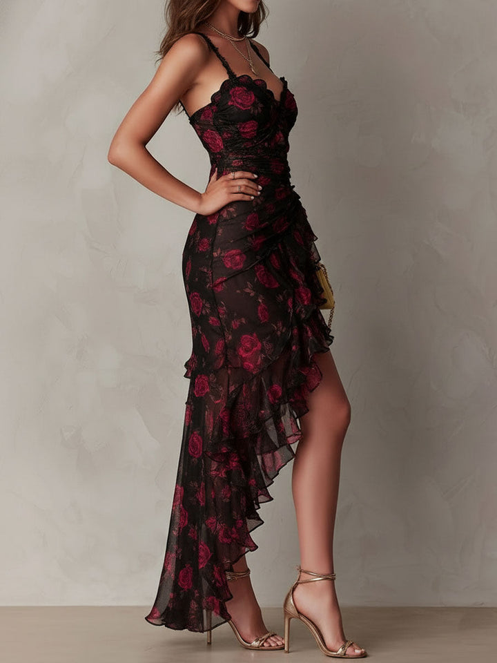 Lane | Vestido Floral con Bajo Fruncido