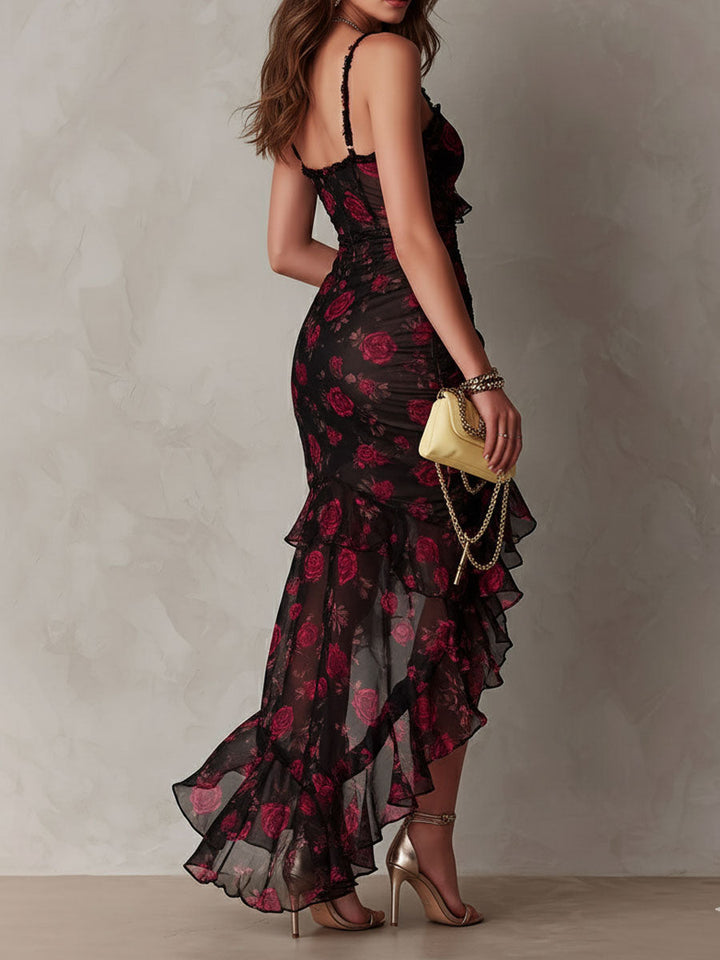 Lane | Vestido Floral con Bajo Fruncido
