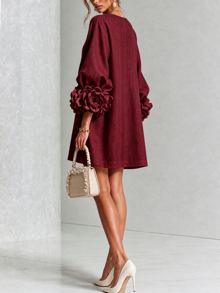 Camellia | Minivestido con Puños de Rosetas