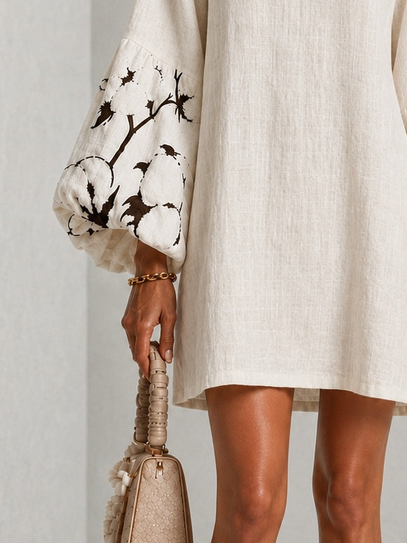 Waverly | Minivestido Floral de Mangas Abullonadas