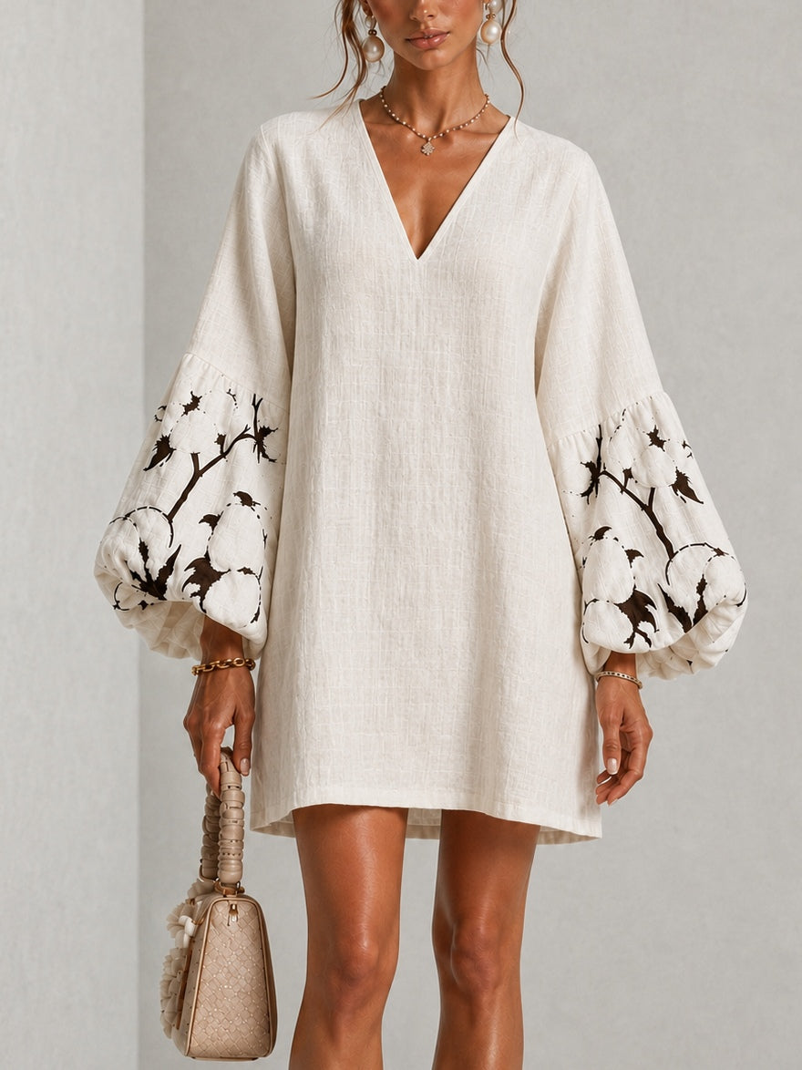 Waverly | Minivestido Floral de Mangas Abullonadas