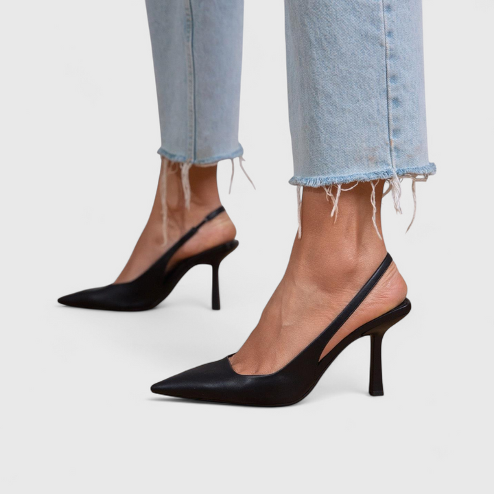 Tacones Ortopédicos Femeninos de Piel Auténtica