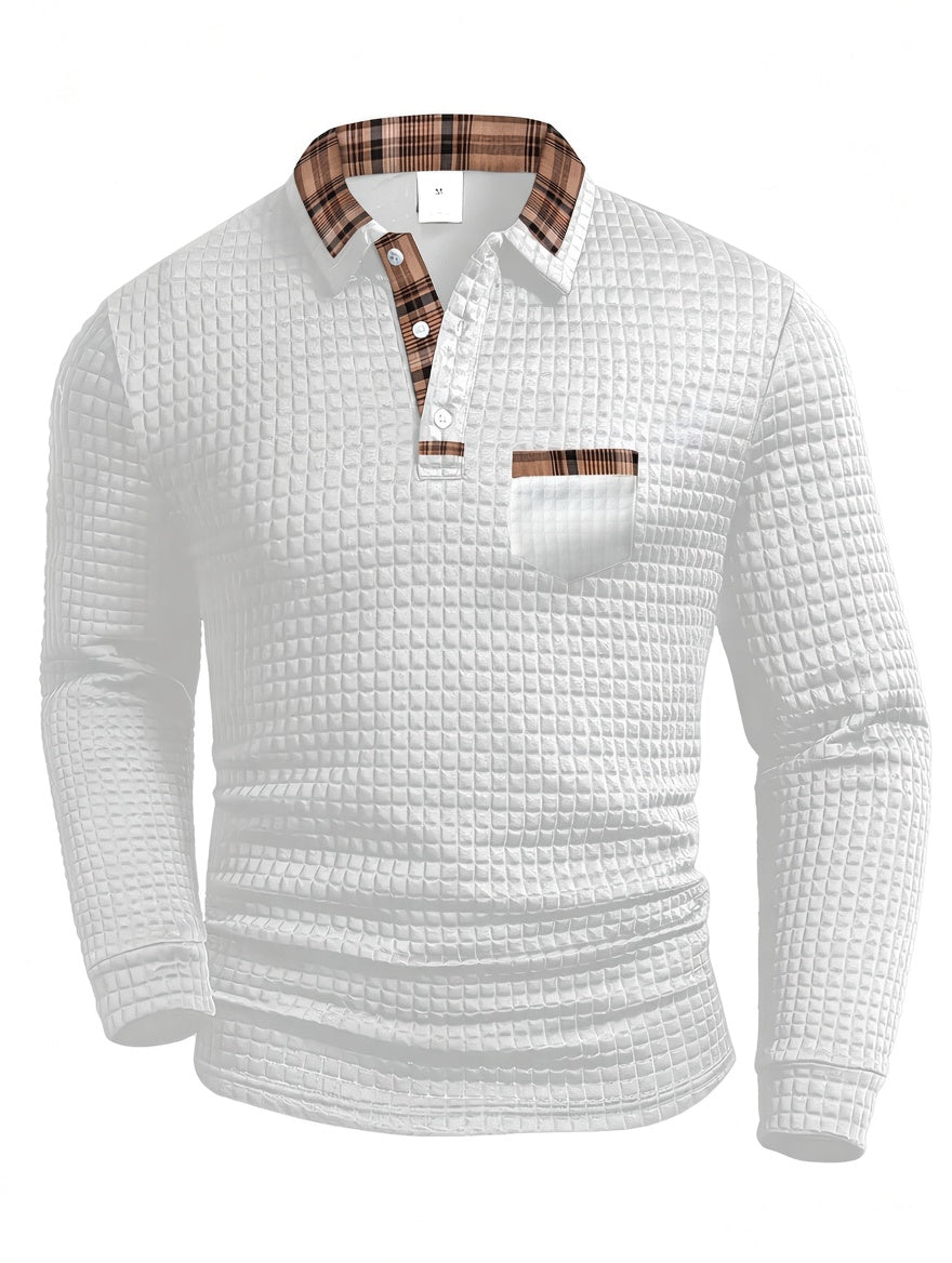 Klaus™ | Polo de manga larga con estampado de rombos